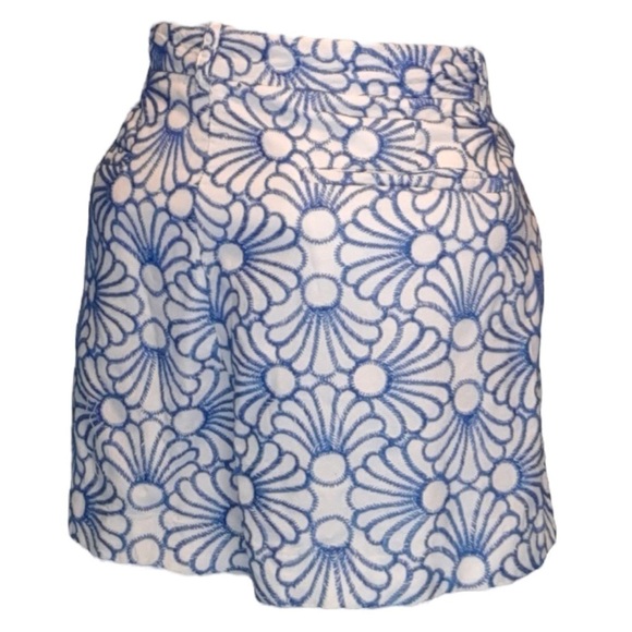 Joe Fresh Cotton Floral Embroidered Blue & White Shorts - Picture 6 of 12